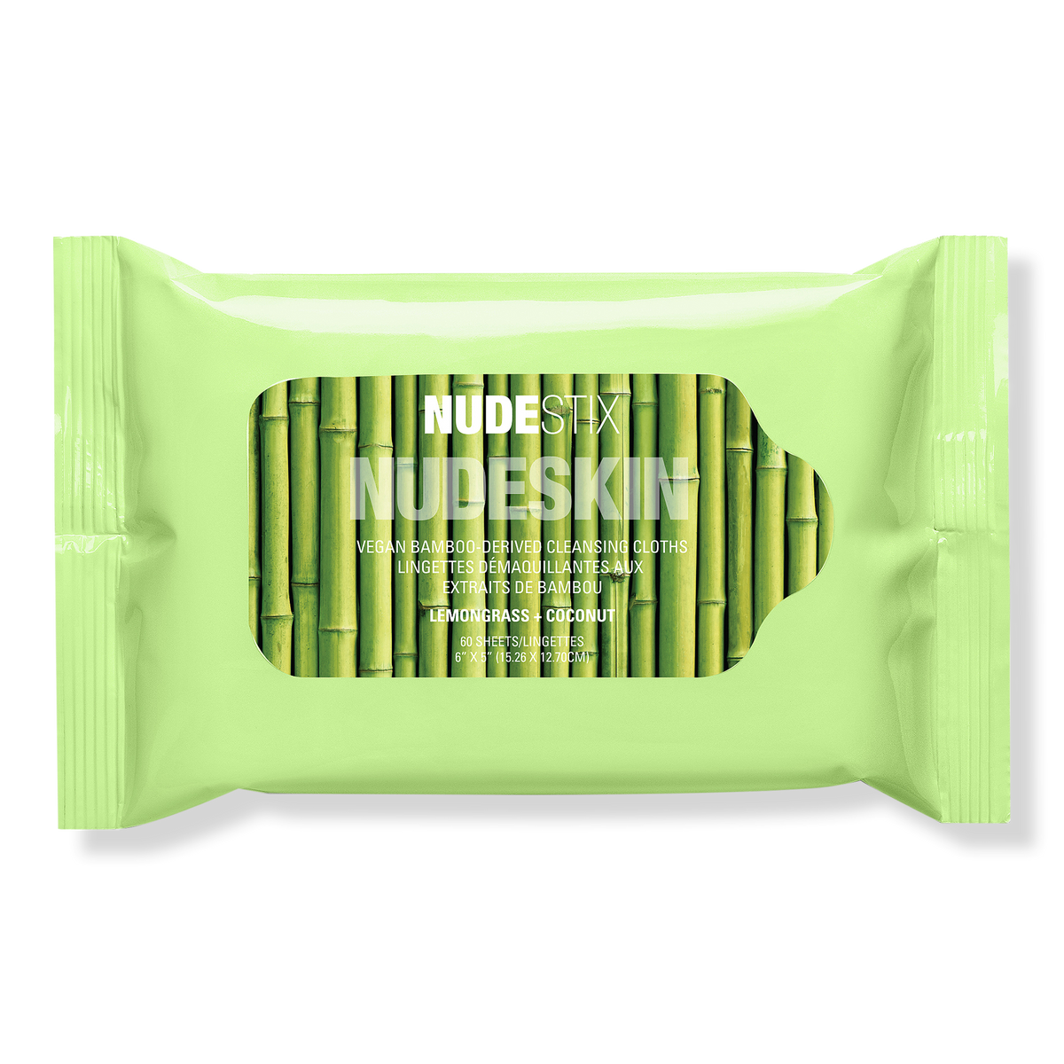 NUDESTIX NUDESKIN Vegan Bamboo Cleansing Cloths, 60 ea