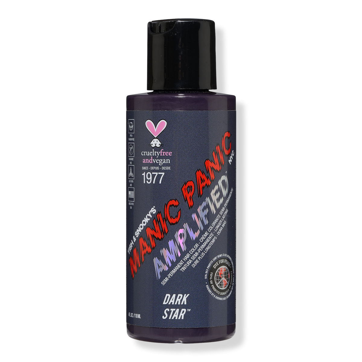 Manic Panic Amplified Semi-Permanent Hair Color, Dark Star, 4 oz