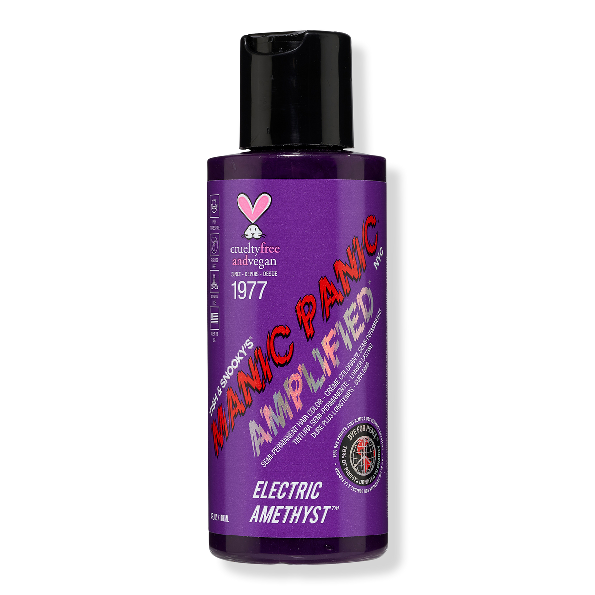 Manic Panic Amplified Semi-Permanent Hair Color, Electric Amethyst, 4 oz