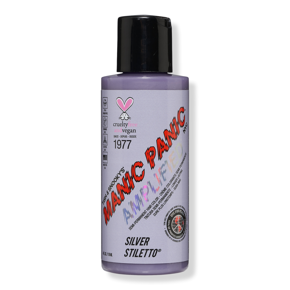 Manic Panic Amplified Semi-Permanent Hair Color, Silver Stiletto, 4 oz