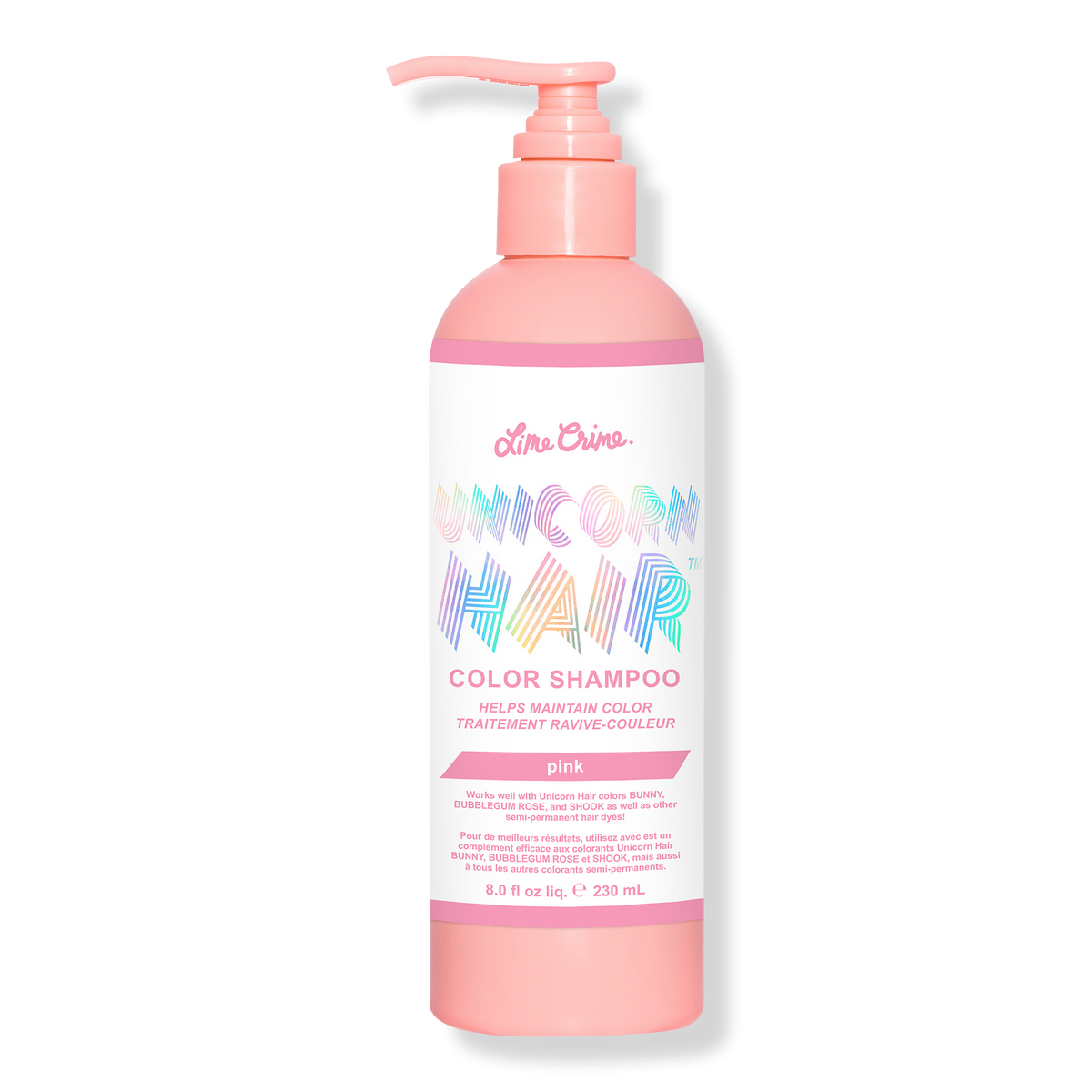 Lime Crime Unicorn Hair Color Shampoo, Pink, 8 oz