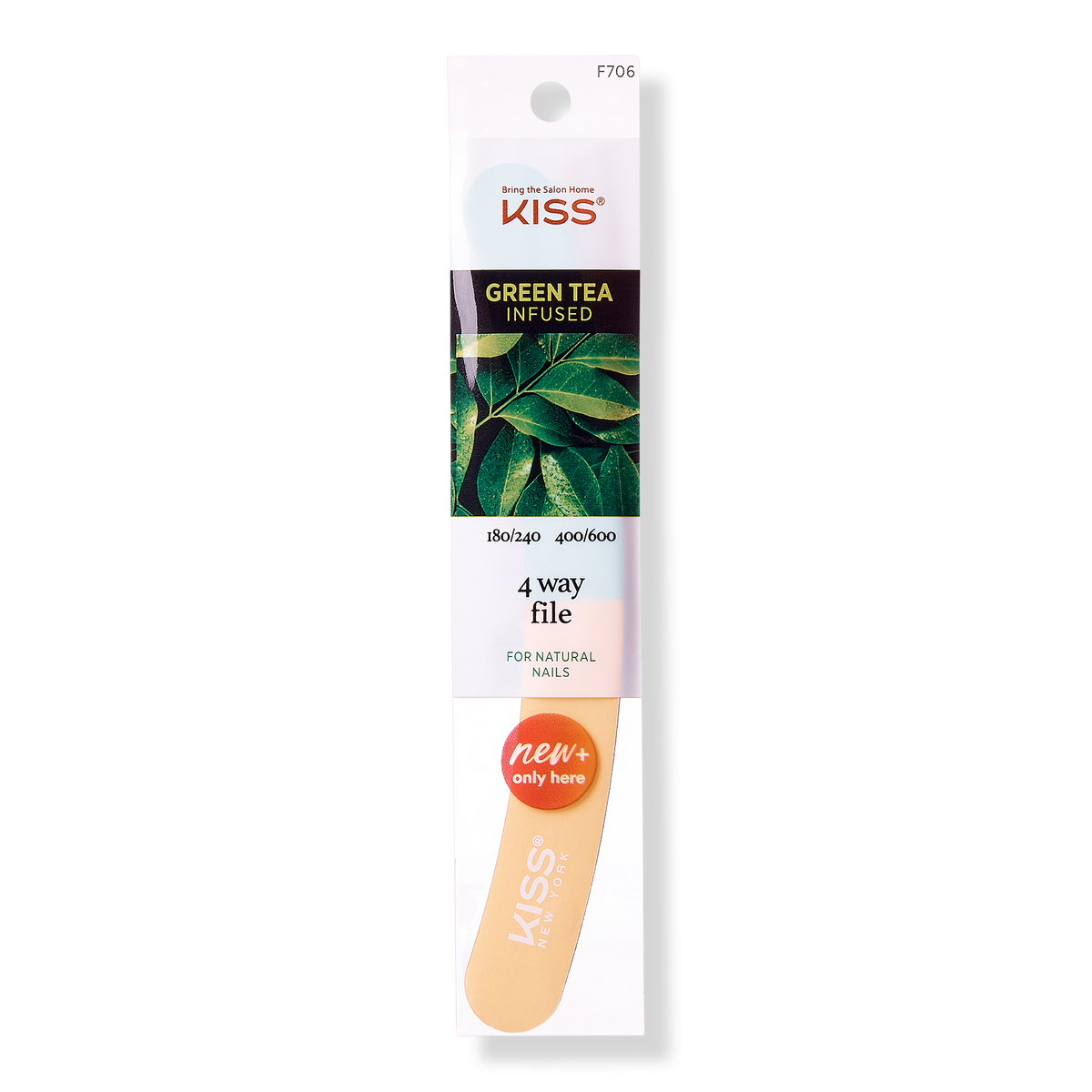Kiss 4 Way Grits Green Tea Nail File, 1 ea
