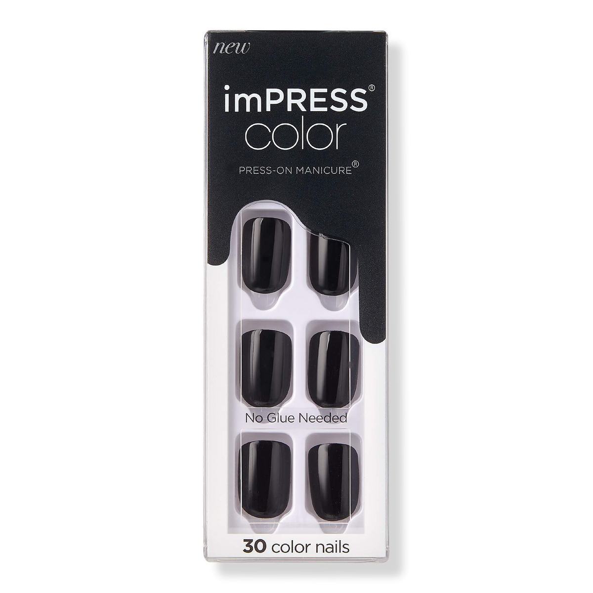 Kiss All Black imPRESS Color Press-On Manicure