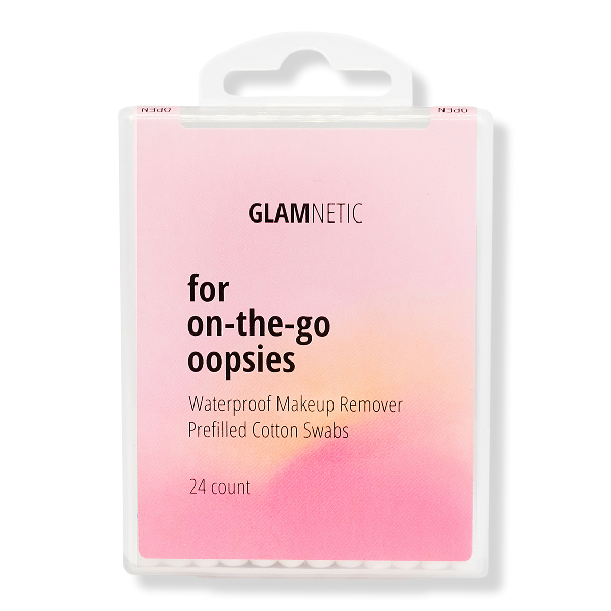Glamnetic On-The-Go Oopsies Waterproof Makeup Remover, 24 ea