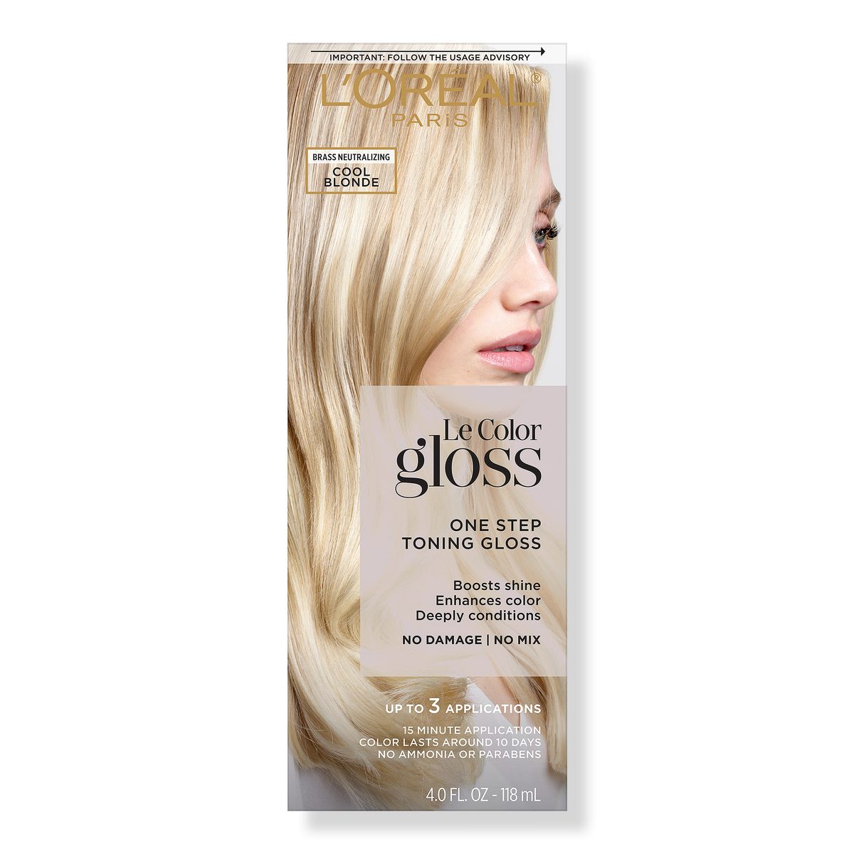 L'Oréal Le Color Gloss One Step Toning Gloss, Cool Blonde, 4 oz