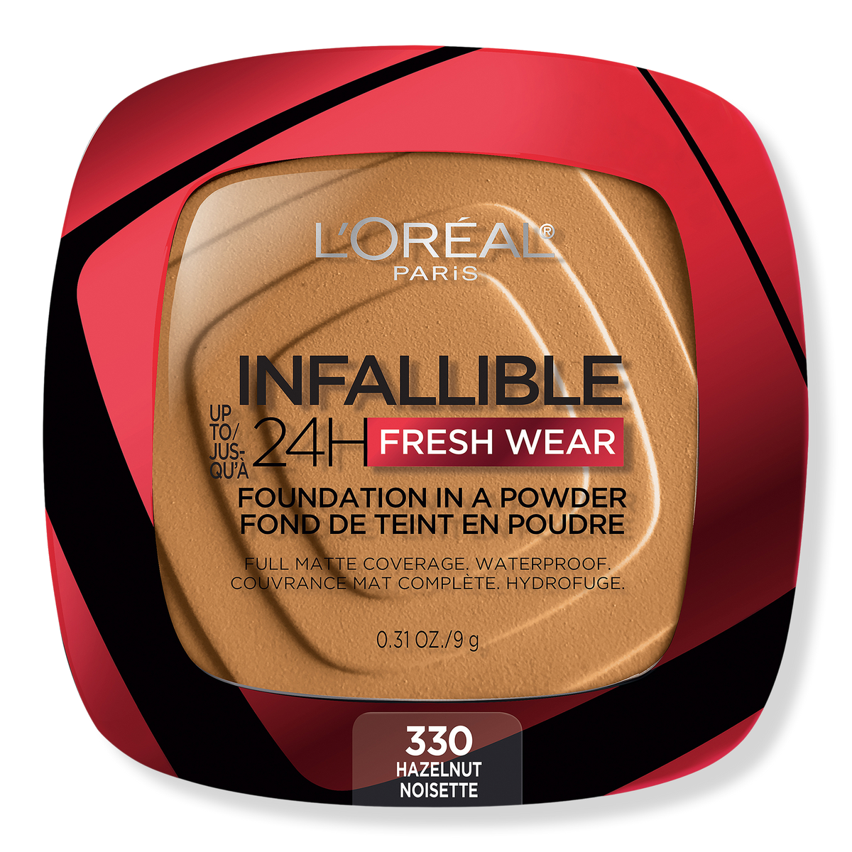 L'Oréal Infallible 24HR Fresh Wear Foundation In A Powder, 330 Hazelnut, 0.31 oz