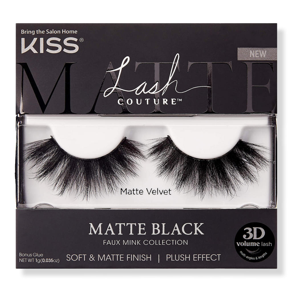 Kiss Lash Couture Matte Black, Soft & Matte Finish, Matte Velvet