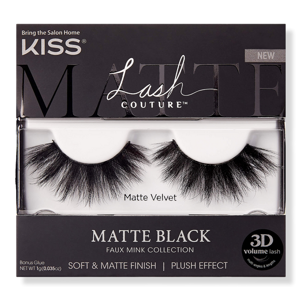 Kiss Lash Couture Matte Black, Soft & Matte Finish, Matte Velvet