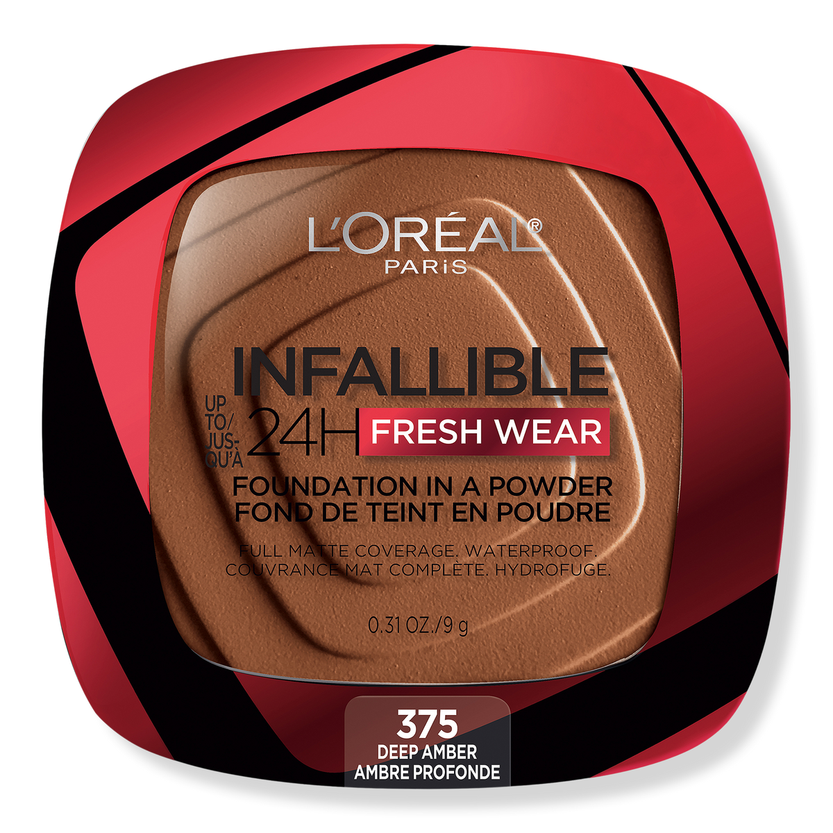 L'Oréal Infallible 24HR Fresh Wear Foundation In A Powder, 375 Deep Amber, 0.31 oz
