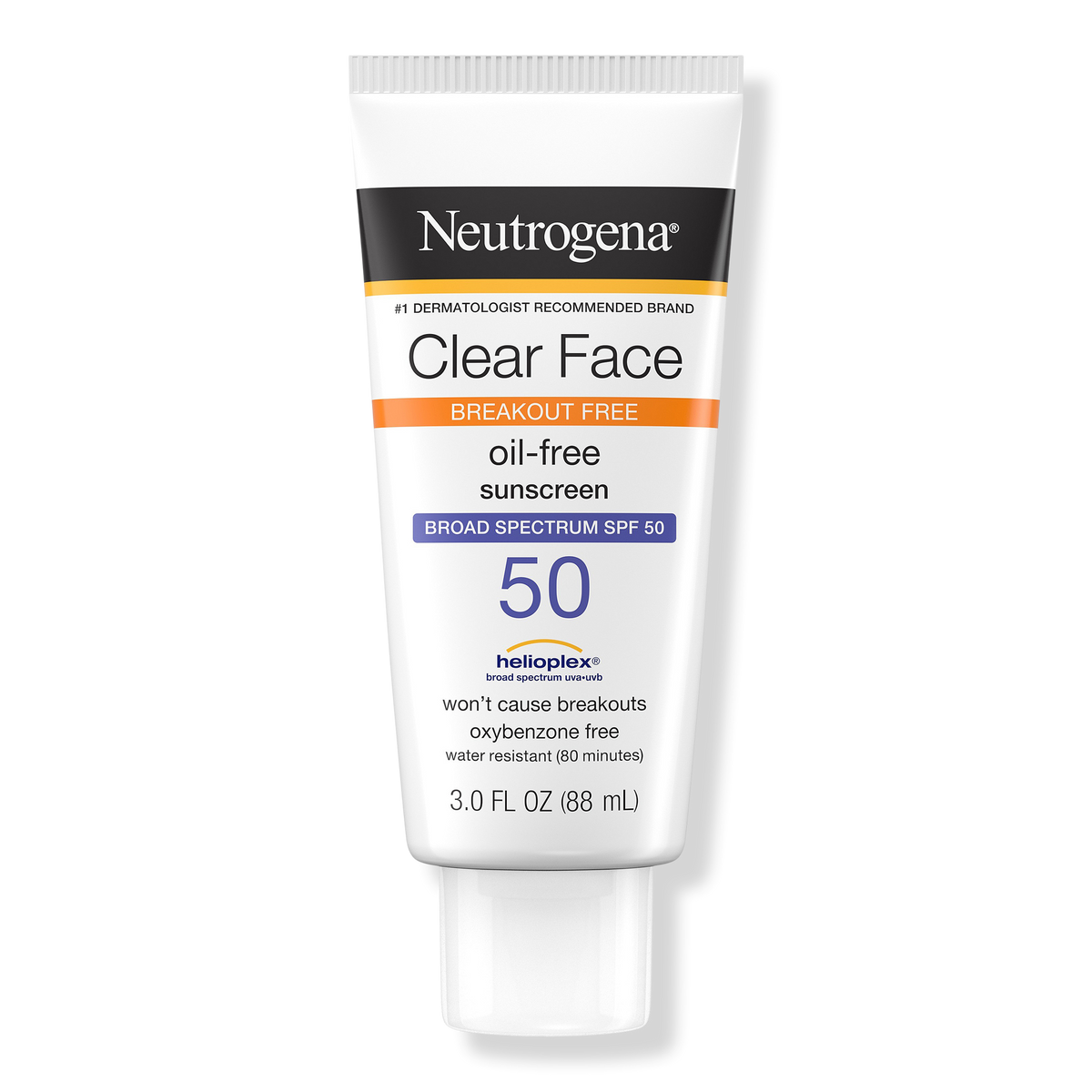 Neutrogena Clear Face Oil-Free Sunscreen, SPF 50, 3 oz