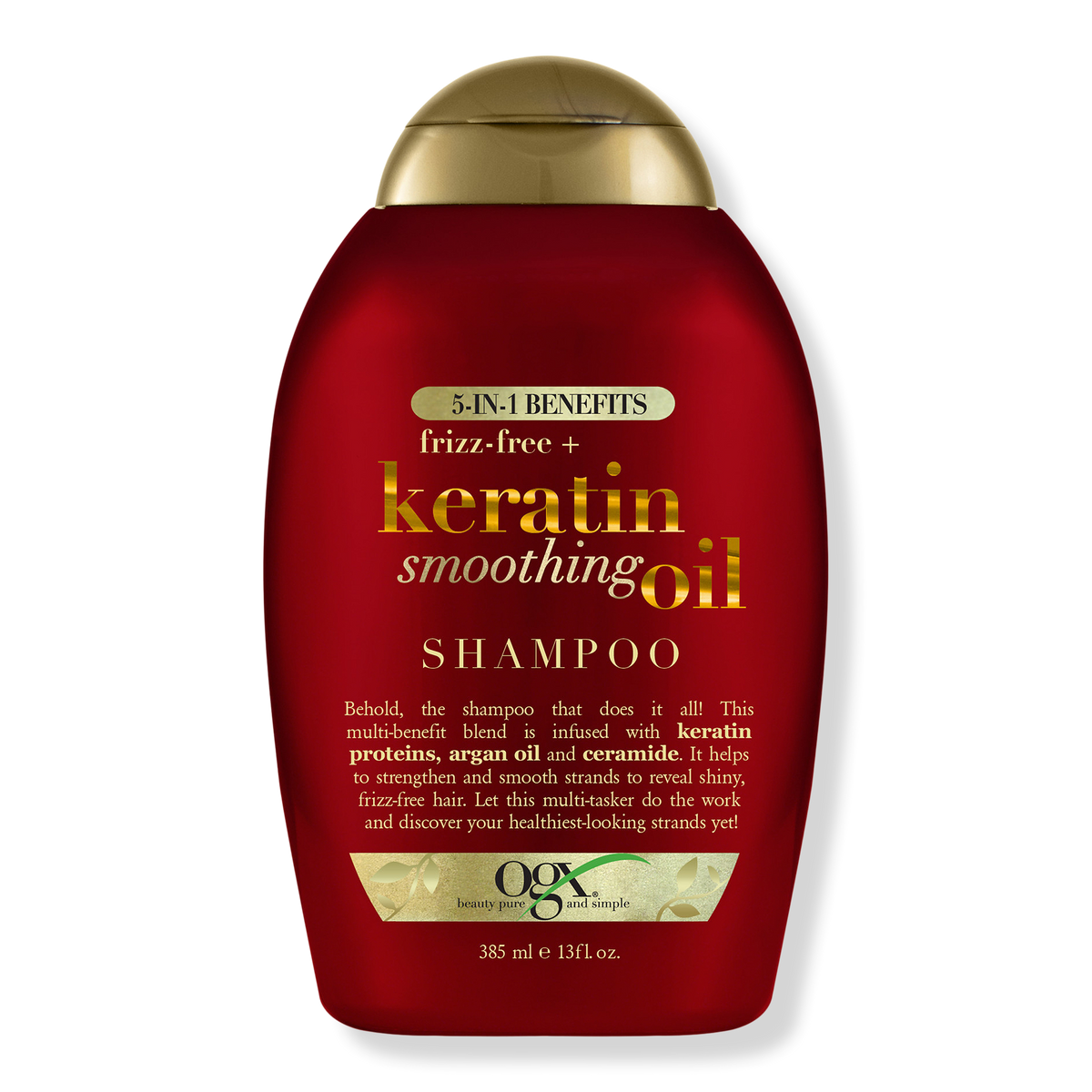 OGX Frizz-Free + Keratin Smoothing Oil Shampoo, 13 oz