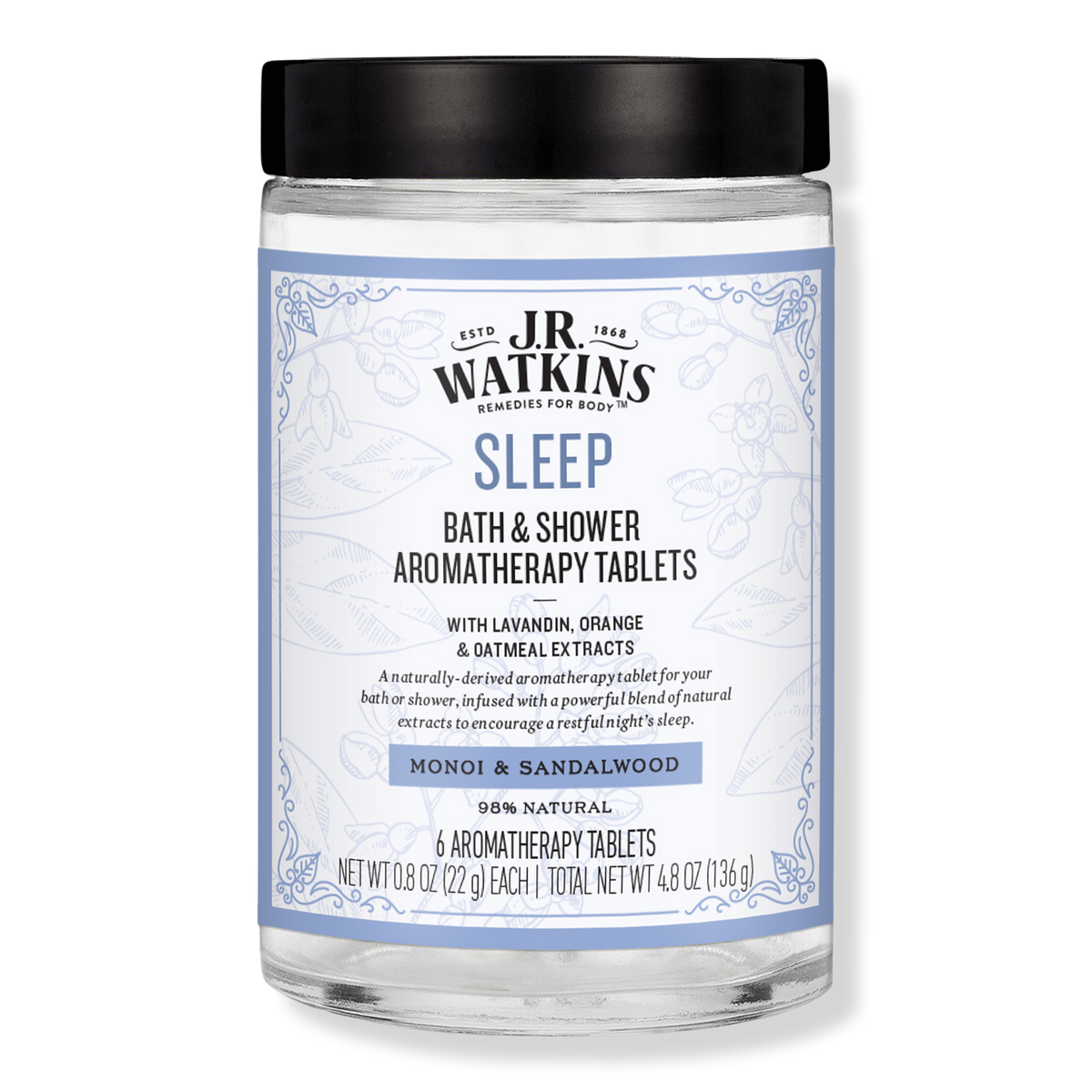 J.R. Watkins SLEEP Bath & Shower Aromatherapy Tablets, 6 ea