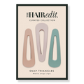 The Hair Edit Snap Triangles Matte Pastel Clips, 3 ea