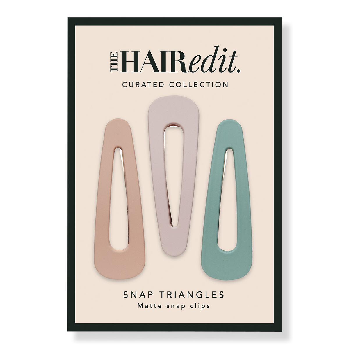 The Hair Edit Snap Triangles Matte Pastel Clips, 3 ea