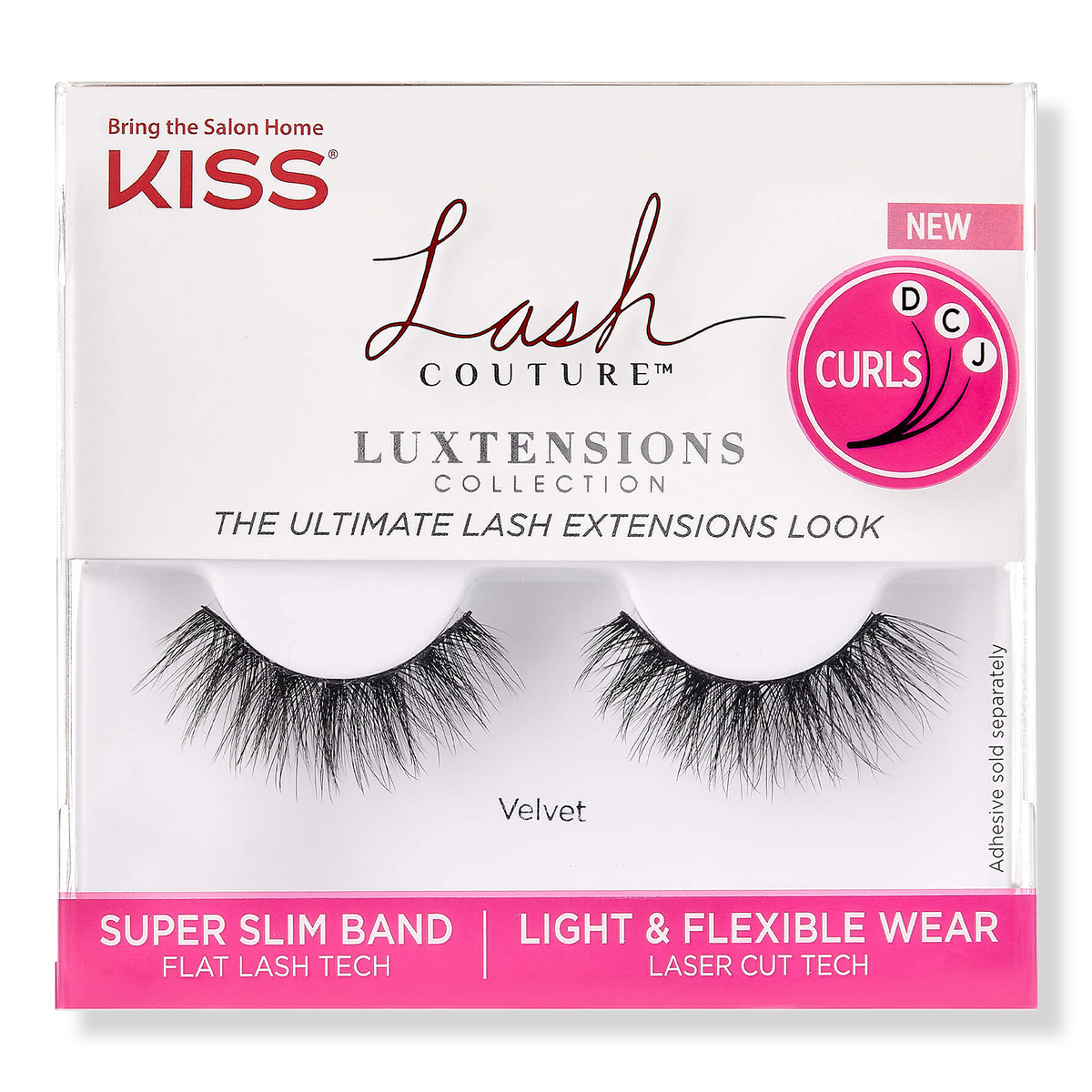 Kiss Lash Couture Luxtensions, Super Slim Band, Velvet
