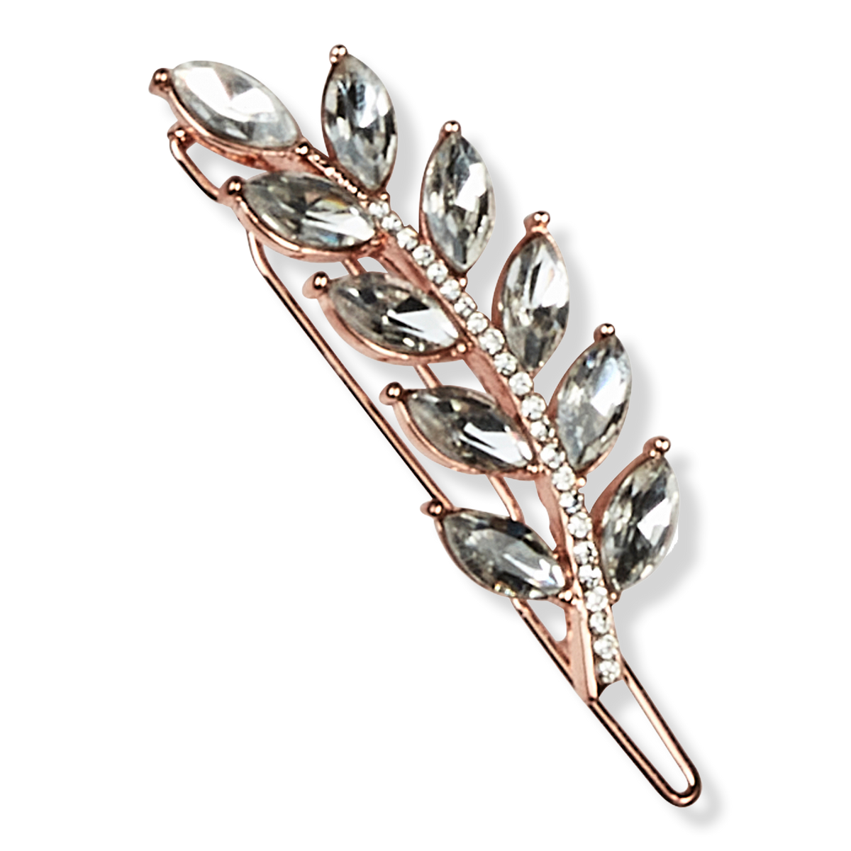 Scünci Crystal & Rose Gold Floral Barrette, 1 ea