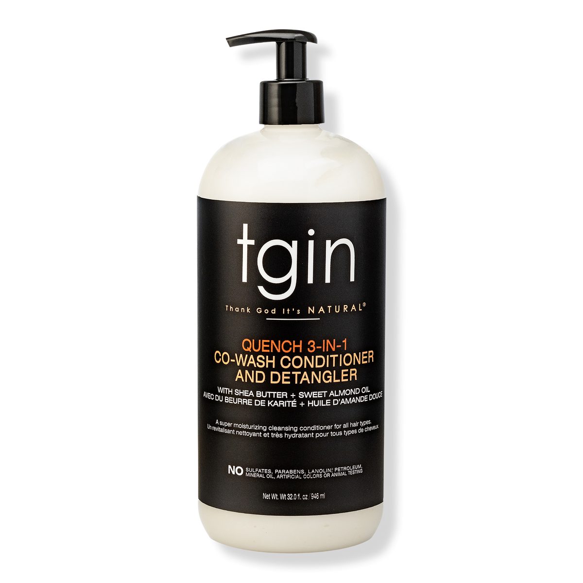 tgin Quench 3-In-1 Cleansing Co-Wash Conditioner & Detangler, 32 oz
