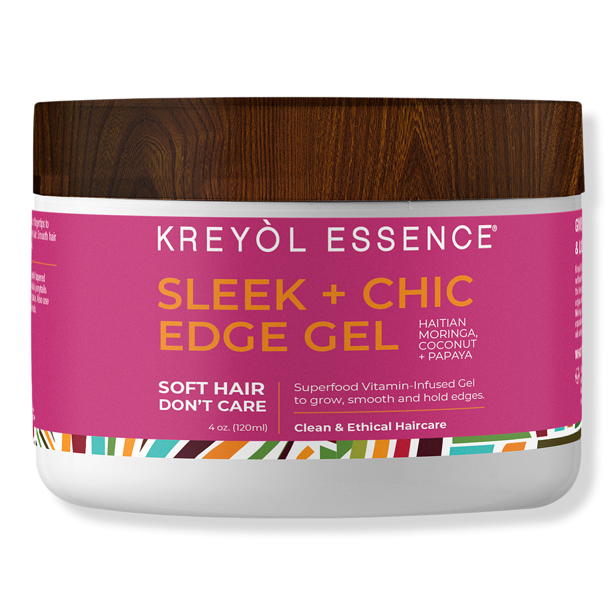 Kreyòl Essence Soft Hair, Don't Care Haitian Moringa Oil Sleek + Chic Edge Gel, 4 oz