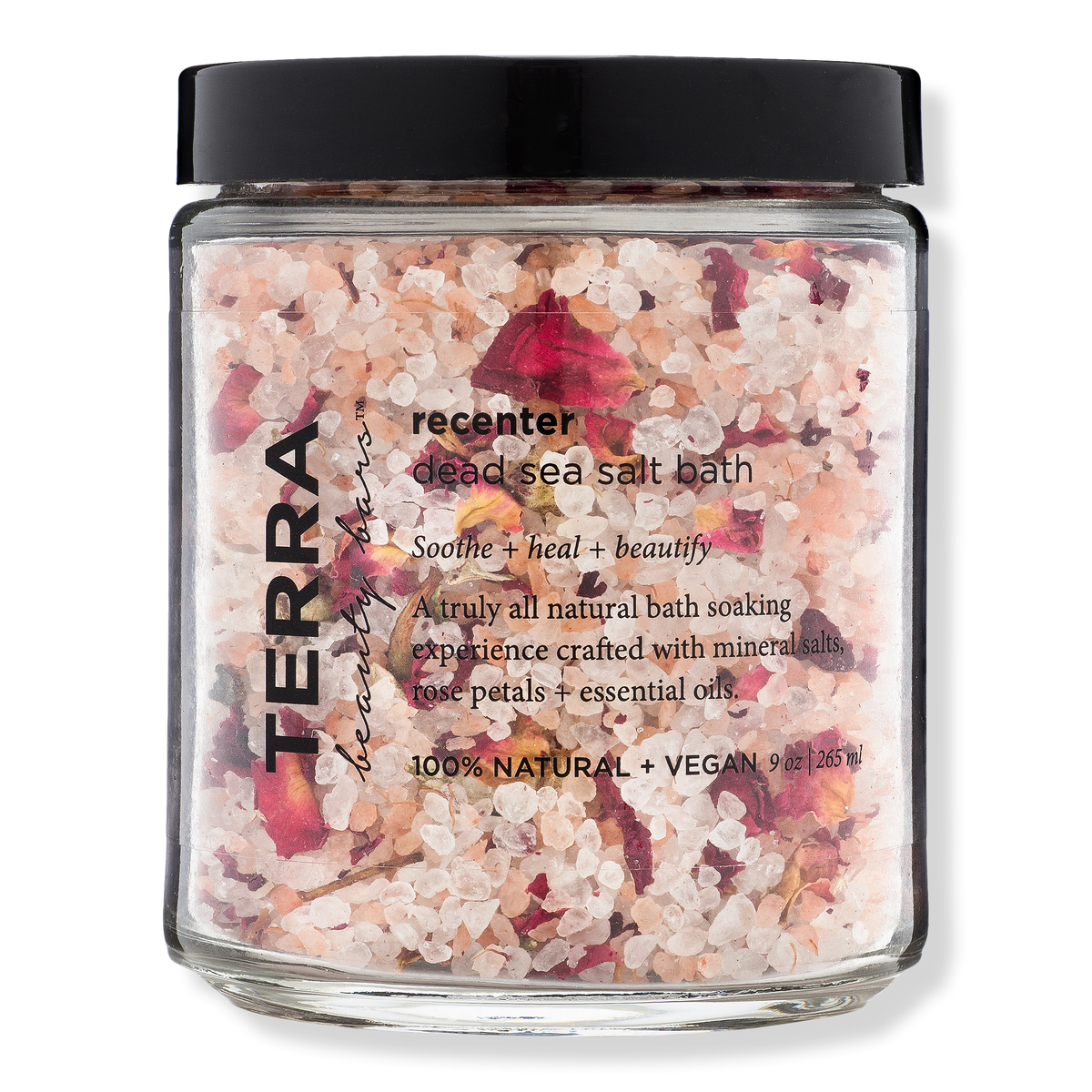 Terra Beauty Bars Recenter Dead Sea Salt Bath Soak, 9 oz