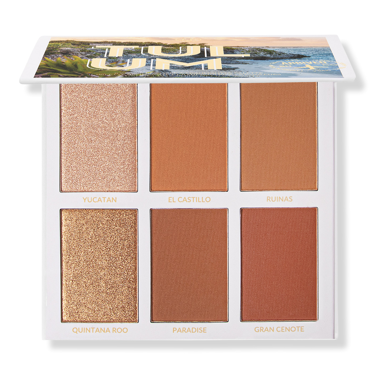 BH Cosmetics Tanned in Tulum, 6 Color Bronzer & Highlighter Palette, 0.84 oz
