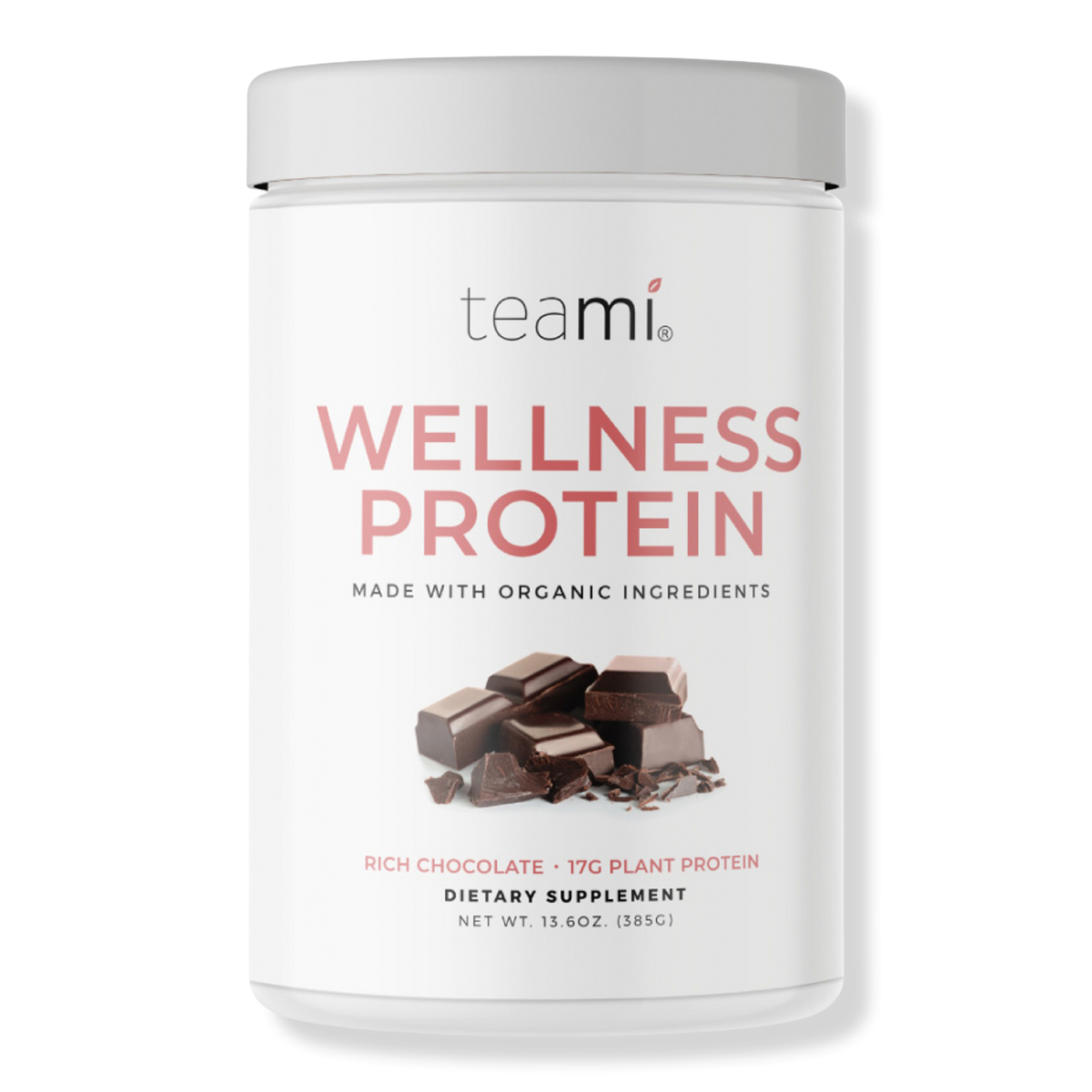 Teami Blends Plant-Based Wellness Protein, Rich Chocolate, 13.6 oz