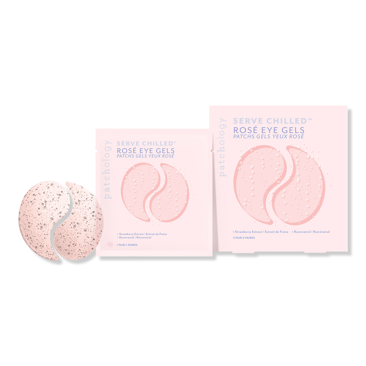 Patchology Serve Chilled Rosé Hydrating Eye Gels, 5 pr