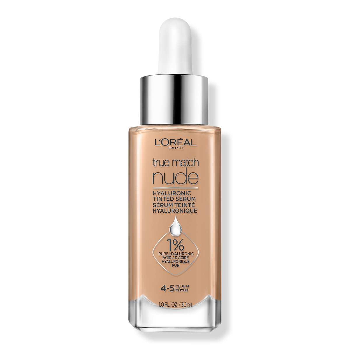 L'Oréal True Match Nude Hyaluronic Tinted Serum, 4-5 Medium, 1 oz