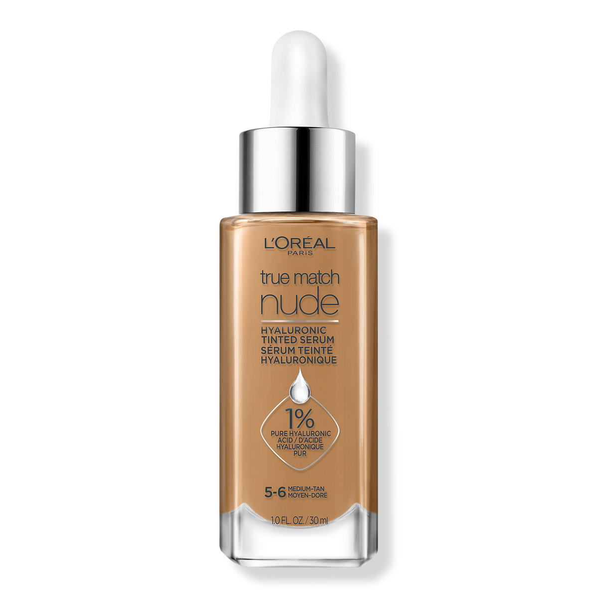 L'Oréal True Match Nude Hyaluronic Tinted Serum, 5-6 Medium Tan, 1 oz
