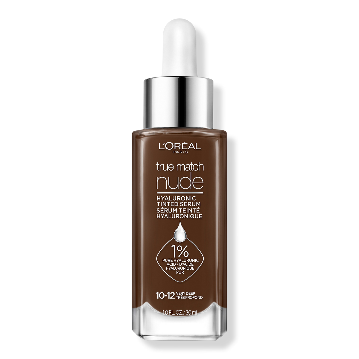 L'Oréal True Match Nude Hyaluronic Tinted Serum, 10-12 Very Deep, 1 oz