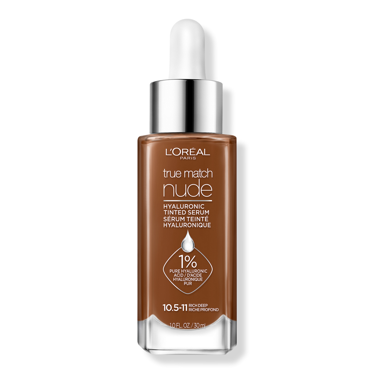 L'Oréal True Match Nude Hyaluronic Tinted Serum, 10.5-11 Rich Deep, 1 oz