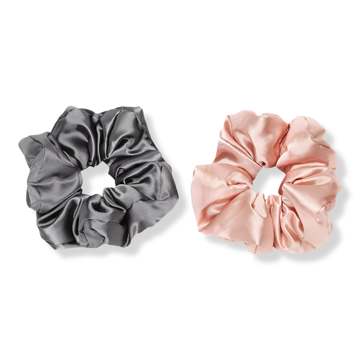 Kitsch Blush & Grey Satin Pillow Scrunchies, 2 ea