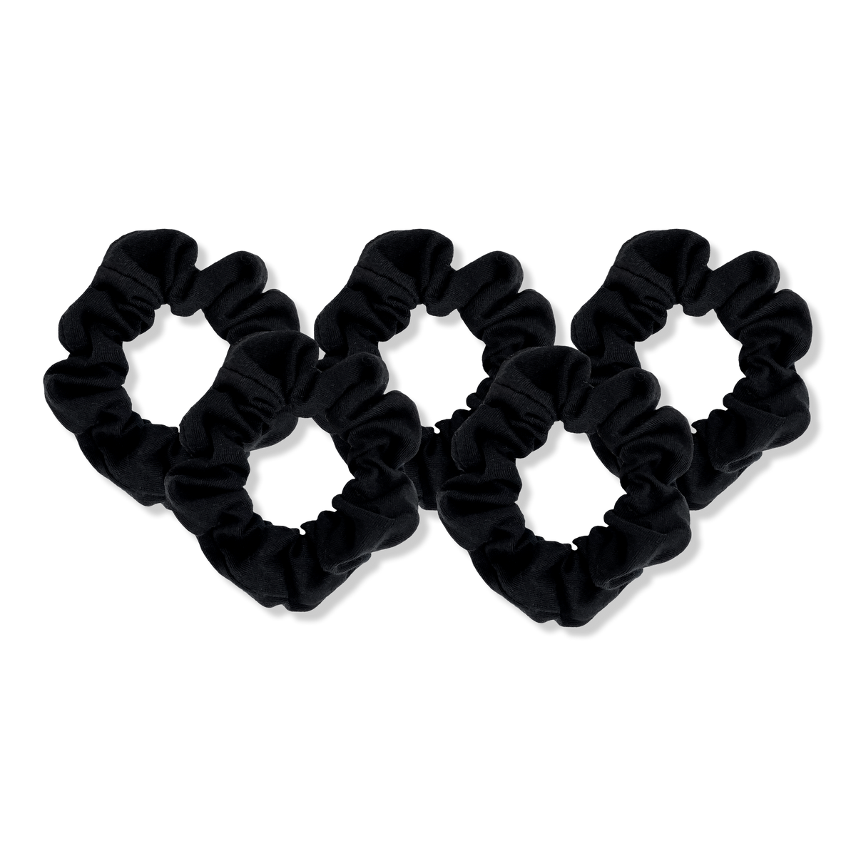 Kitsch Black Knit Scrunchies, 5 ea