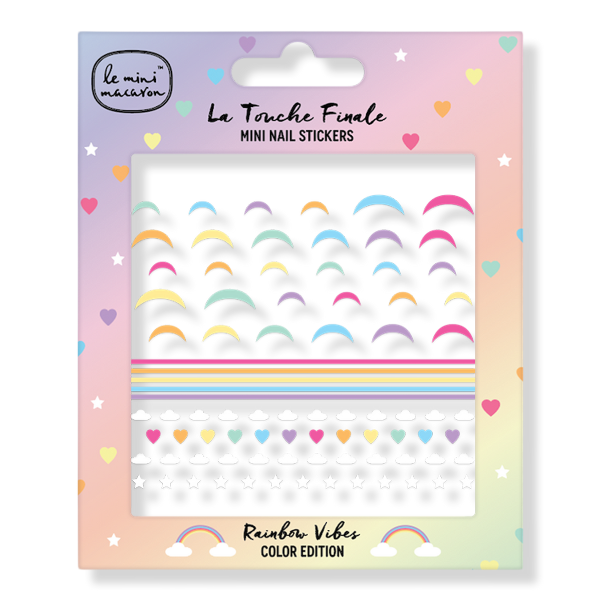 Le Mini Macaron Mini Nail Stickers, Rainbow Vibes Color Edition