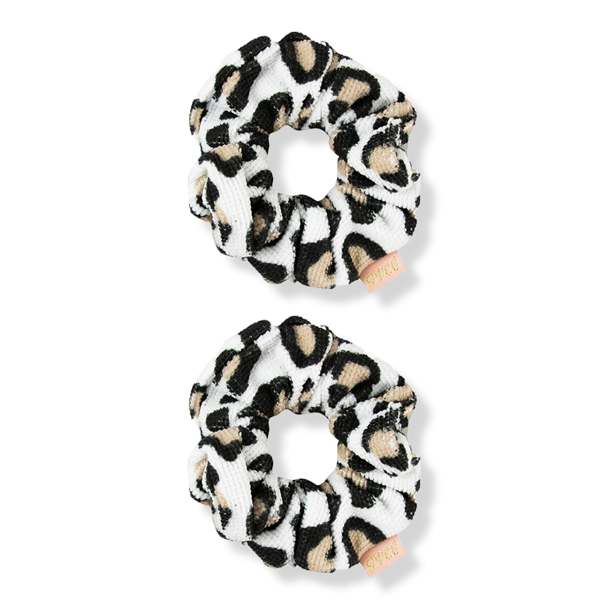 The Vintage Cosmetic Company Leopard Print Microfibre Hair Scrunchies, 2 ea