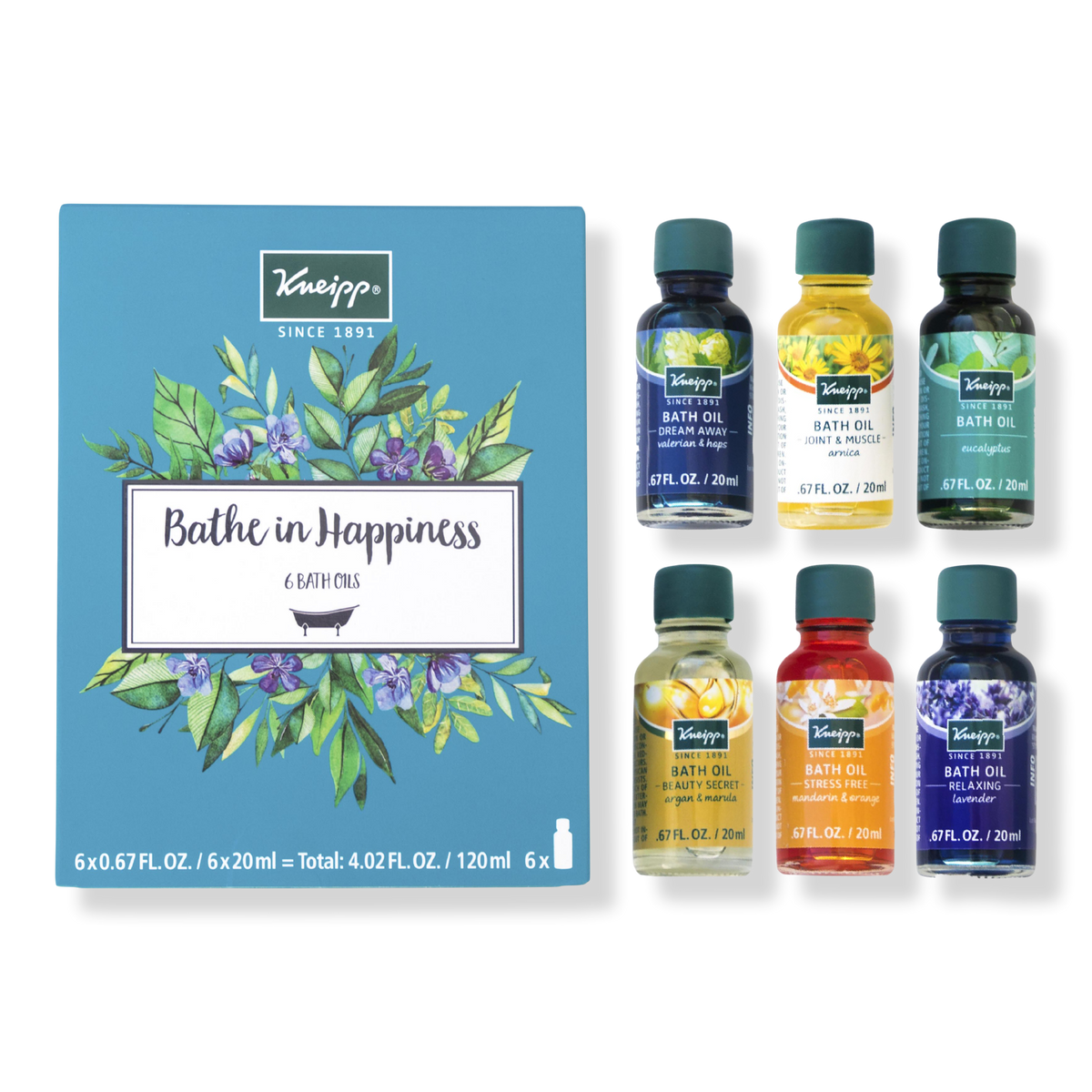 Kneipp Bathe in Happiness Herbal Bath Oil Gift Set, 6 ea
