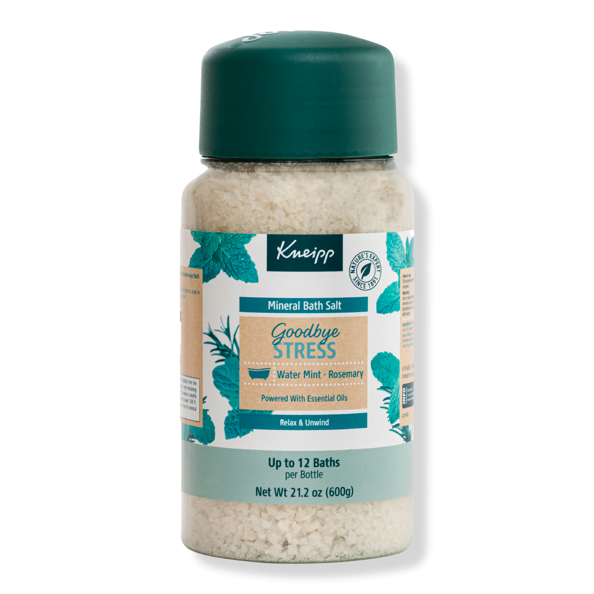 Kneipp Goodbye Stress Water Mint & Rosemary Mineral Bath Salt Soak, 21.2 oz