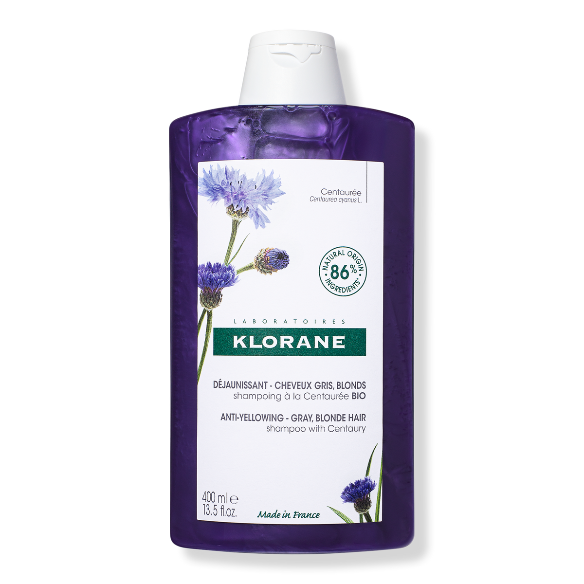 Klorane Anti-Yellowing Shampoo with Centaury, 13.5 oz