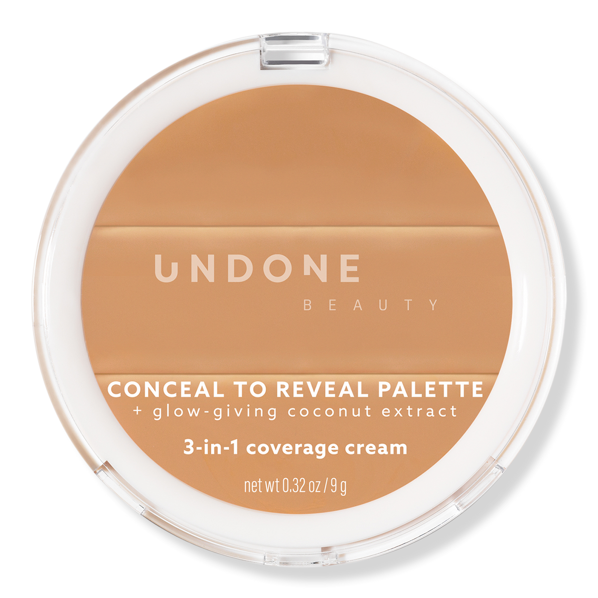 Undone Beauty Conceal To Reveal 3-in-1 Coverage Palette, Almond Latte Medium, 0.32 oz