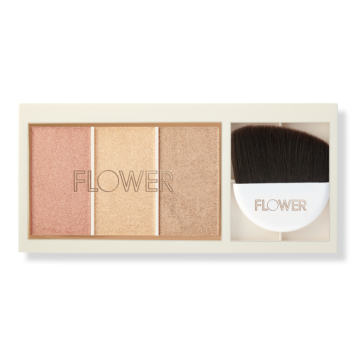 FLOWER Beauty Shimmer & Strobe Highlighting Palette, Sunkissed Shimmer, 0.28 oz