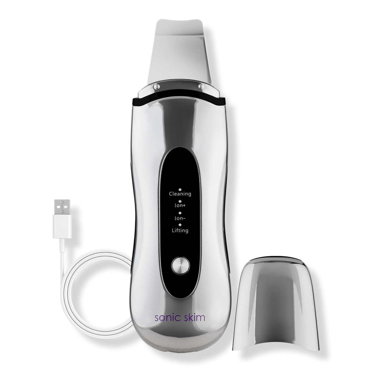 Michael Todd Beauty Sonic Skim 4-in-1 Ultrasonic Skin Spatula, Chrome, 1 ea