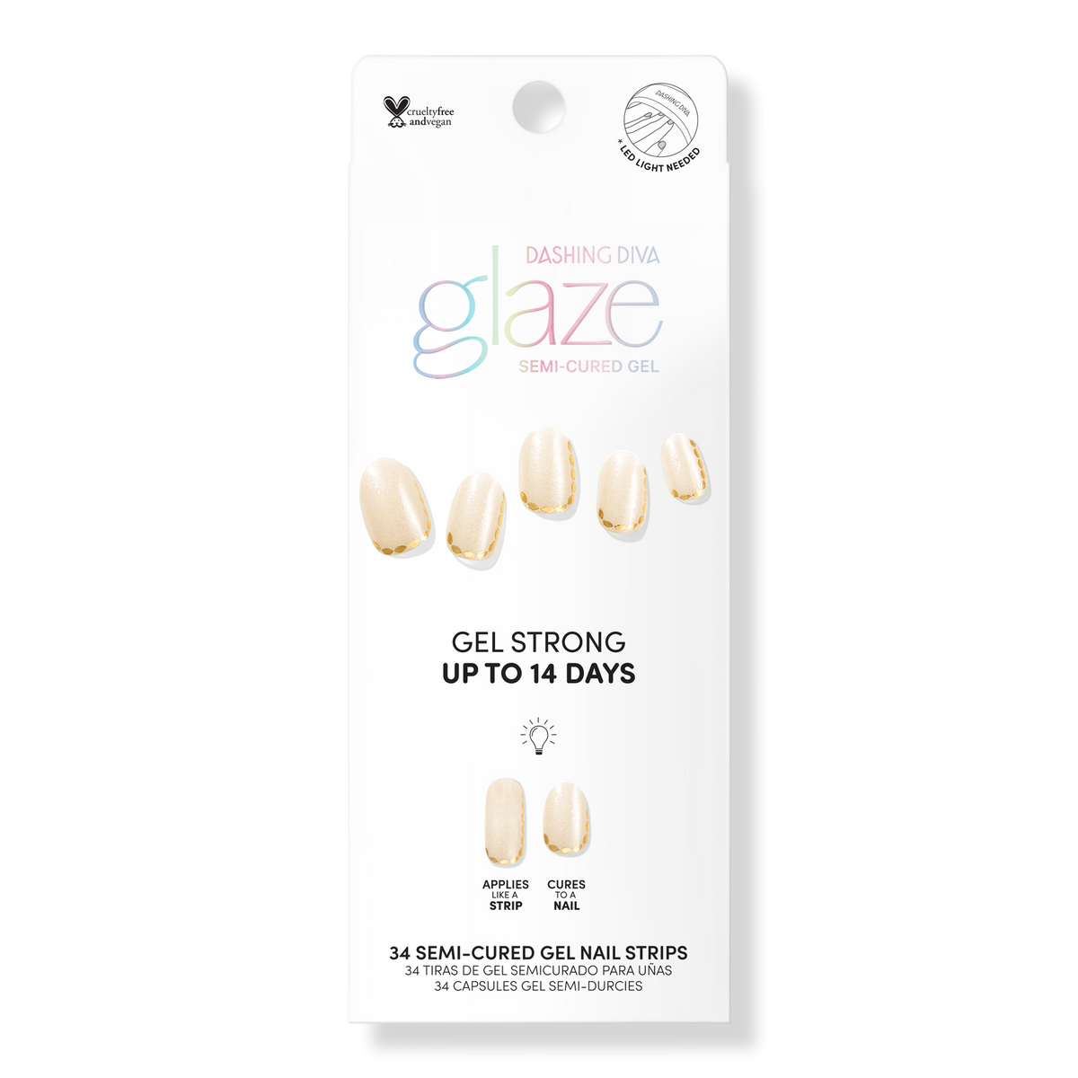 Dashing Diva Gecian Gold GLAZE Semi-Cured Gel Art