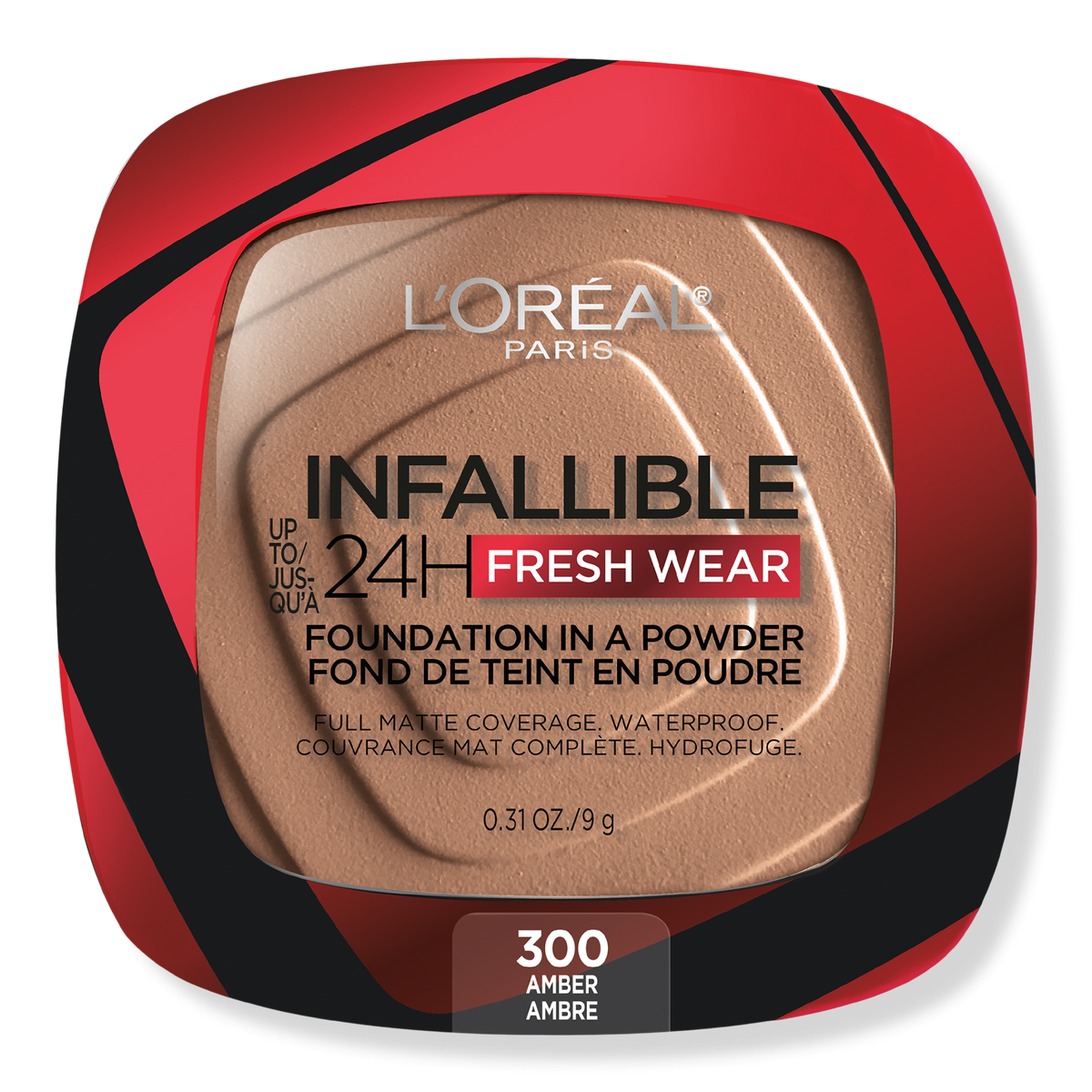 L'Oréal Infallible 24HR Fresh Wear Foundation In A Powder, 300 Amber, 0.31 oz