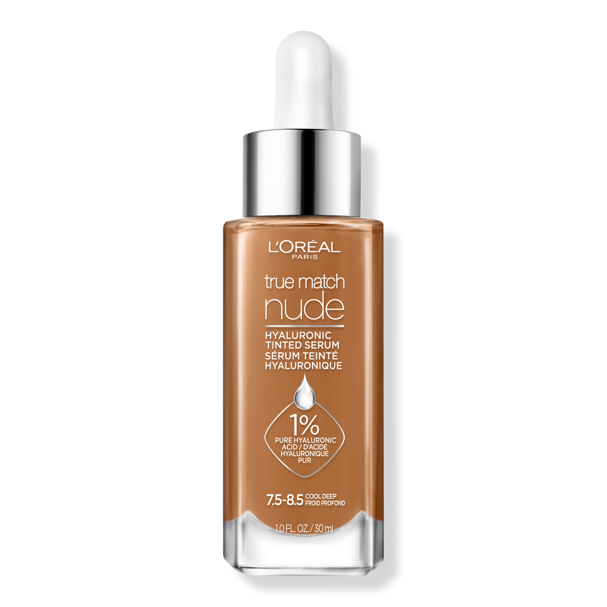 L'Oréal True Match Nude Hyaluronic Tinted Serum, 7.5-8.5 Cool Deep, 1 oz