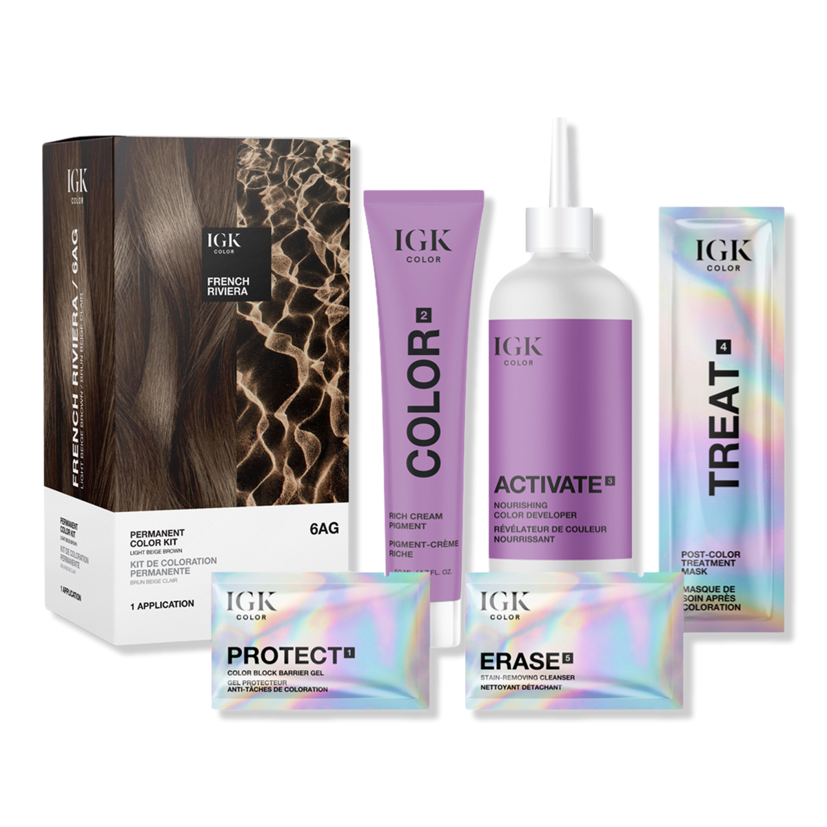 IGK Permanent Color Kit, 6AG French Riviera