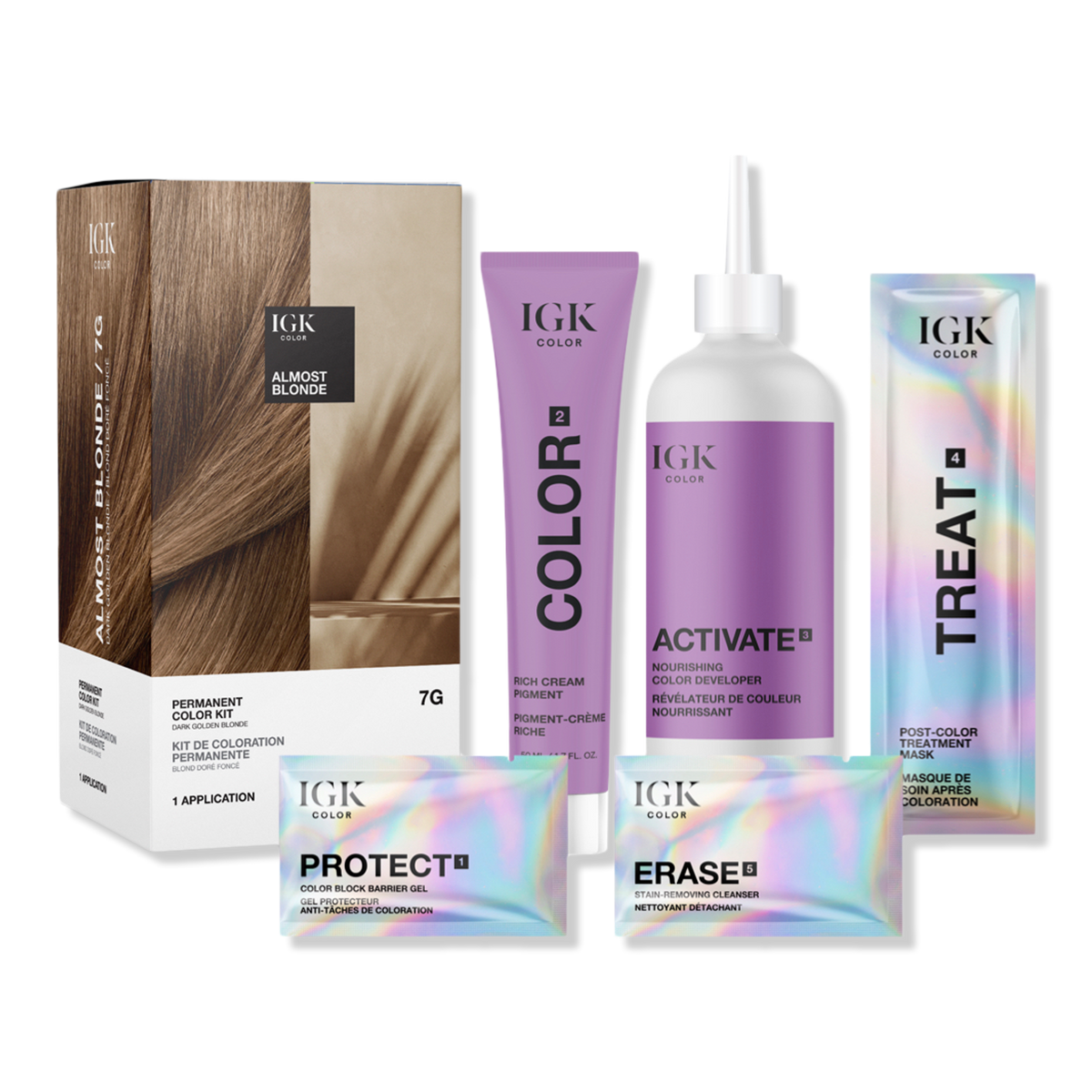 IGK Permanent Color Kit, 7G Almost Blonde