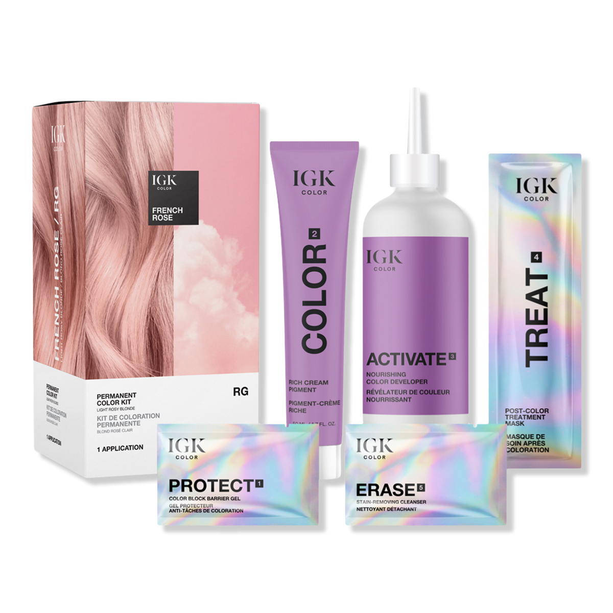 IGK Permanent Color Kit, RG French Rose
