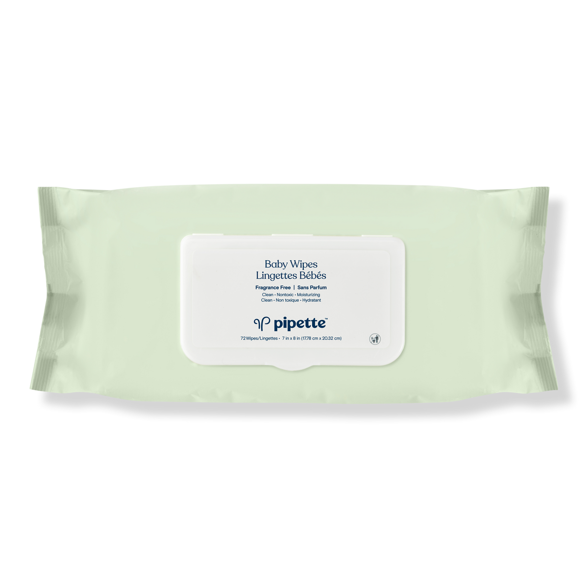 Pipette Baby Wipes Fragrance Free, 72 ea