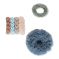 Scünci Pony Tail Knit & Fur Elastics, 6 ea