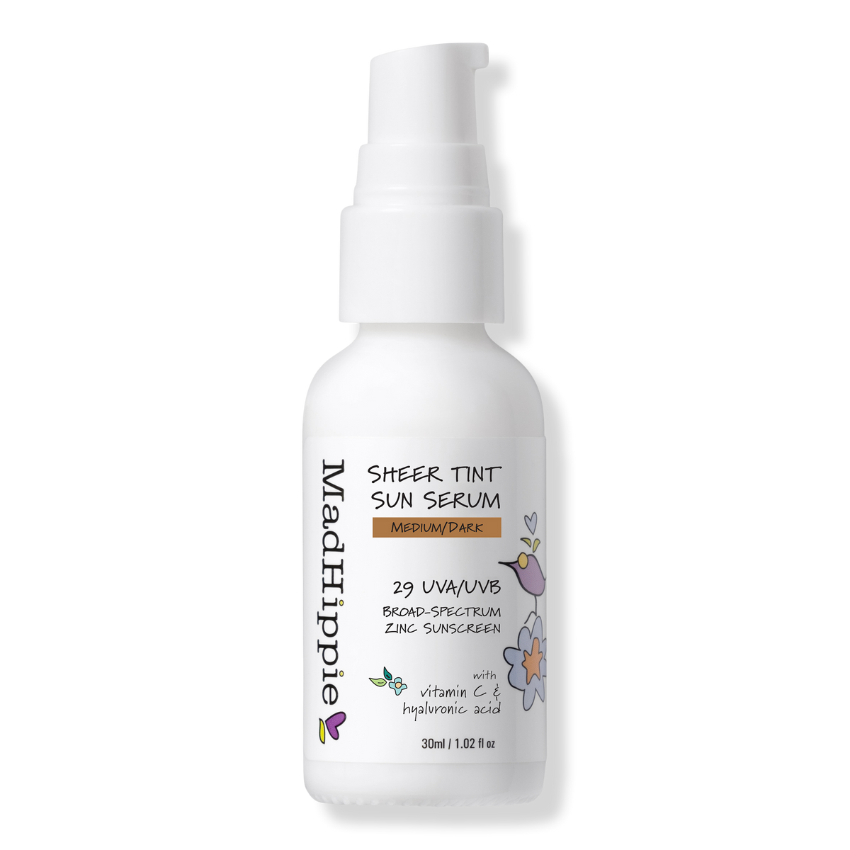 Mad Hippie Sheer Tint Sun Serum, Medium/Dark, 1 oz