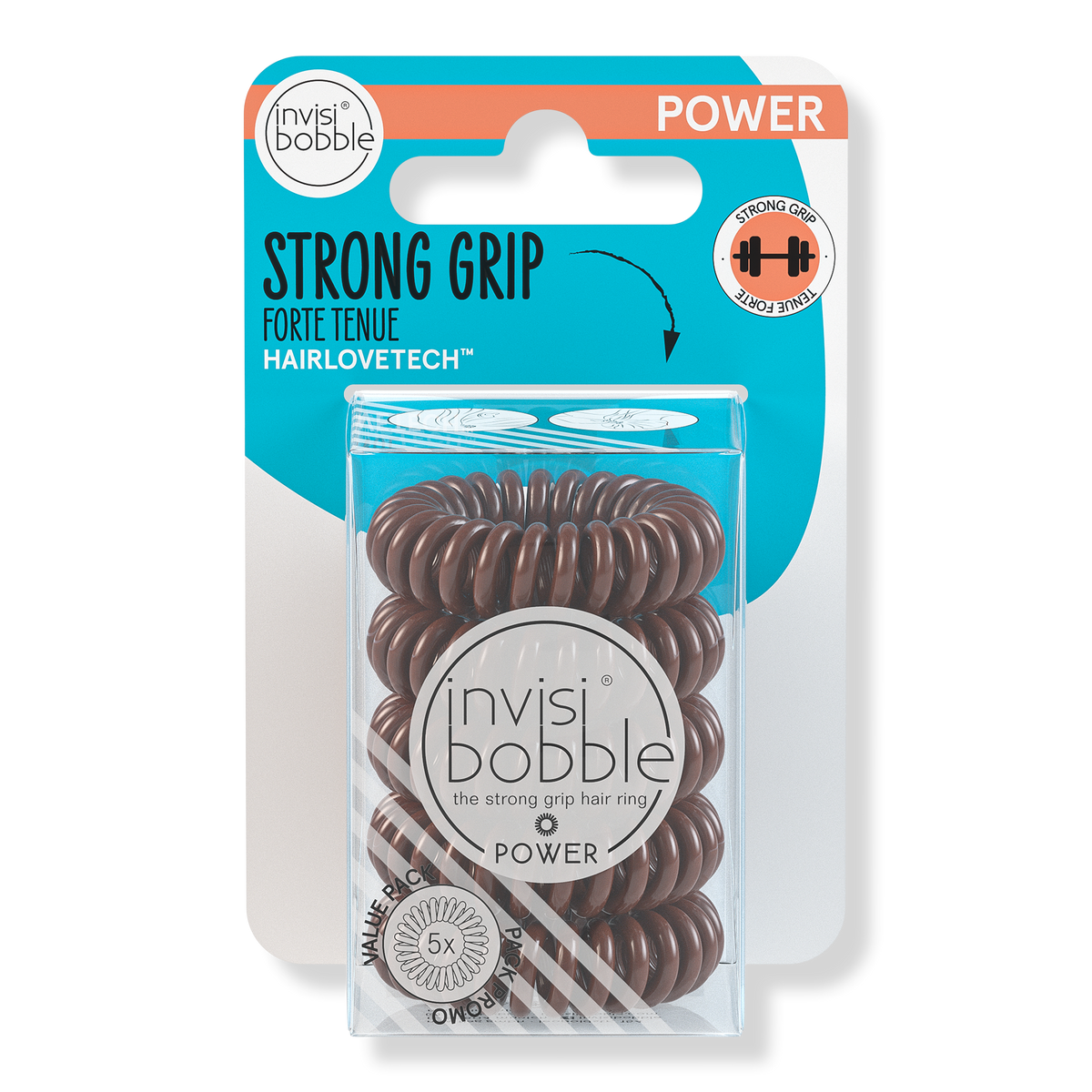 Invisibobble POWER Multipack, Brown, 5 ea